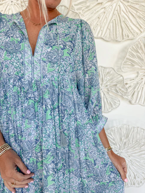 The Carrie Block Print Maxi Dress