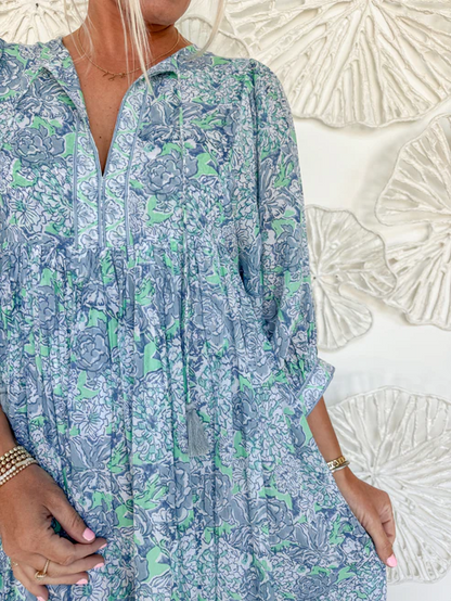The Carrie Block Print Maxi Dress