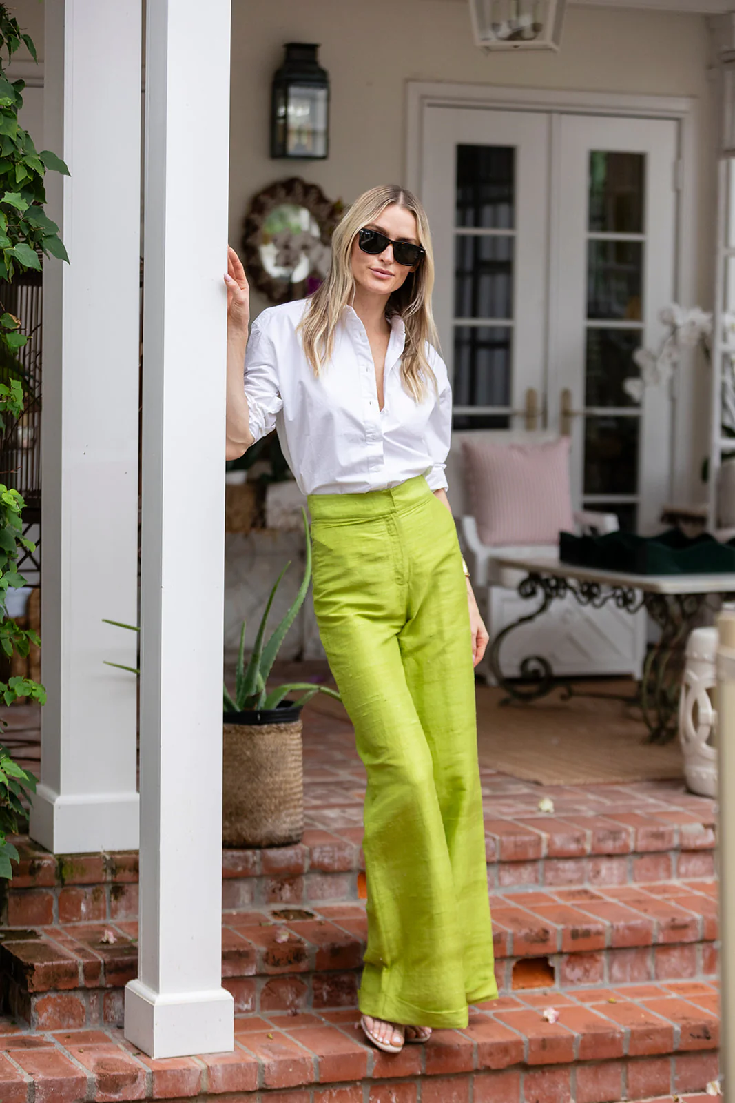 Smooth Straight-Leg Silk Pants