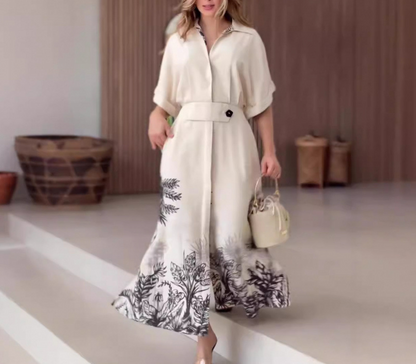 Printed Midi Shirt Dress