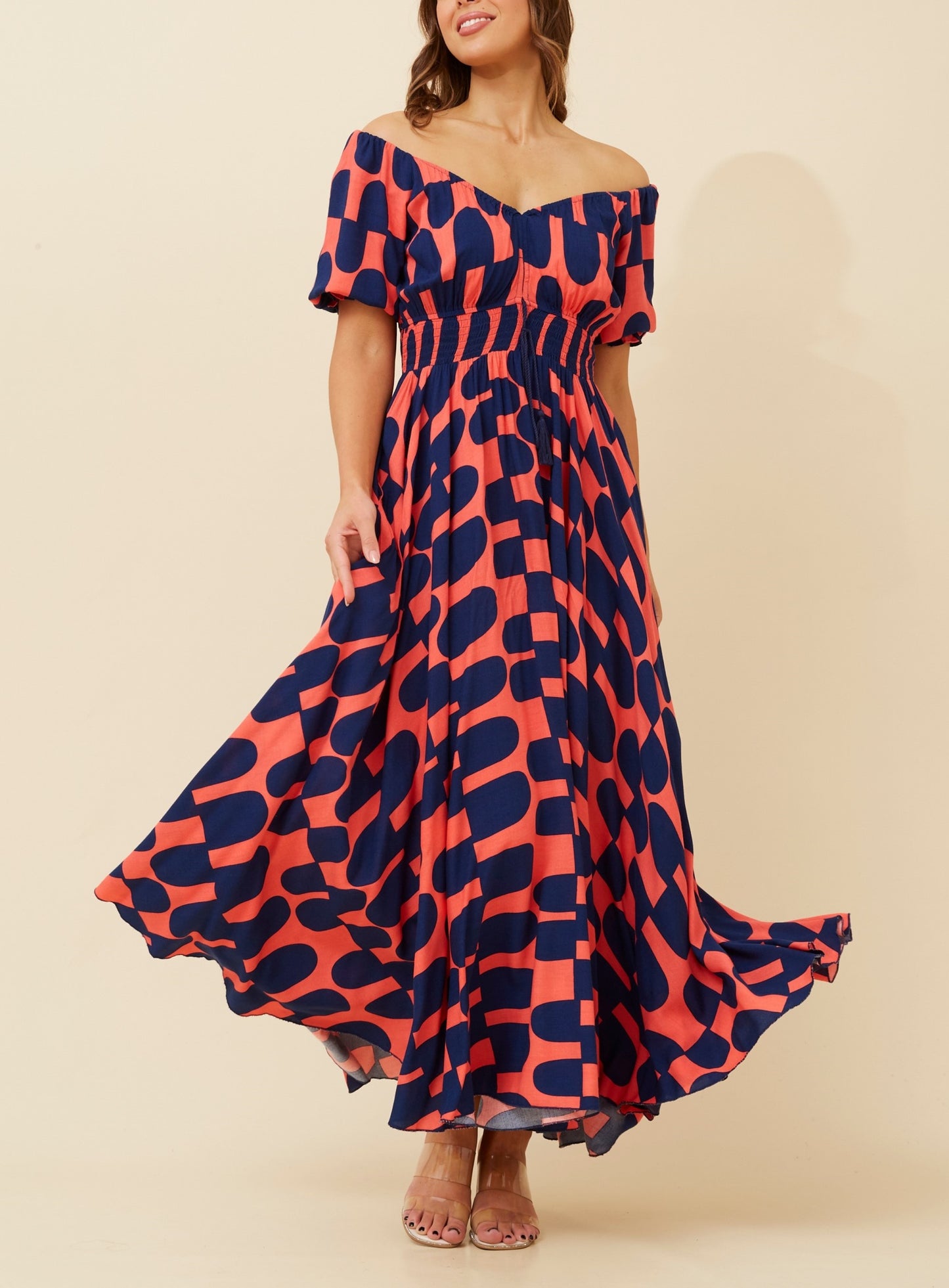 Daisy abstract print maxi dress