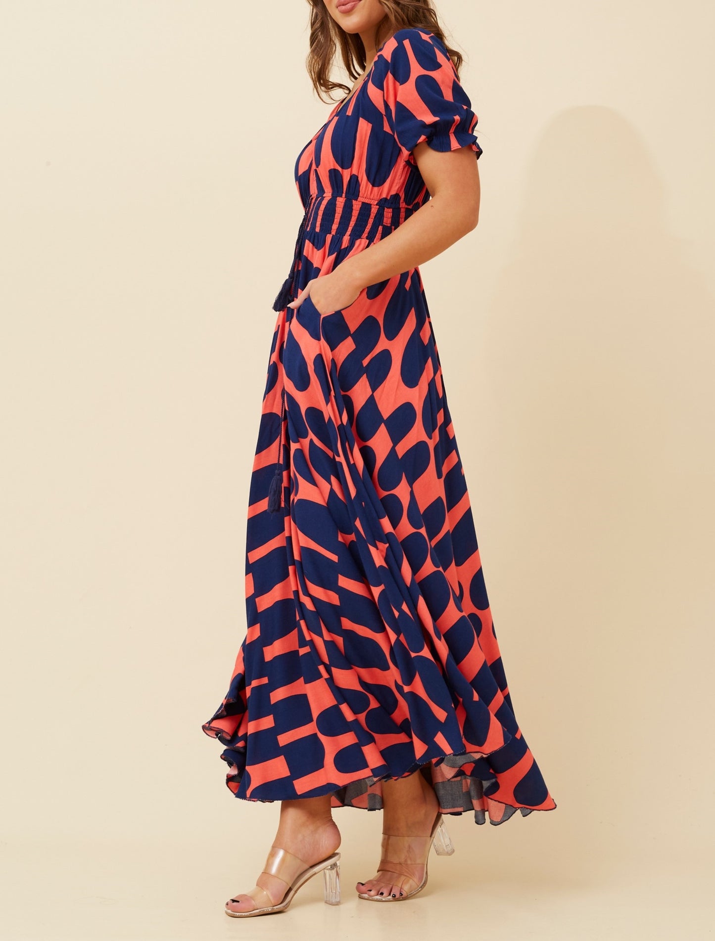 Daisy abstract print maxi dress