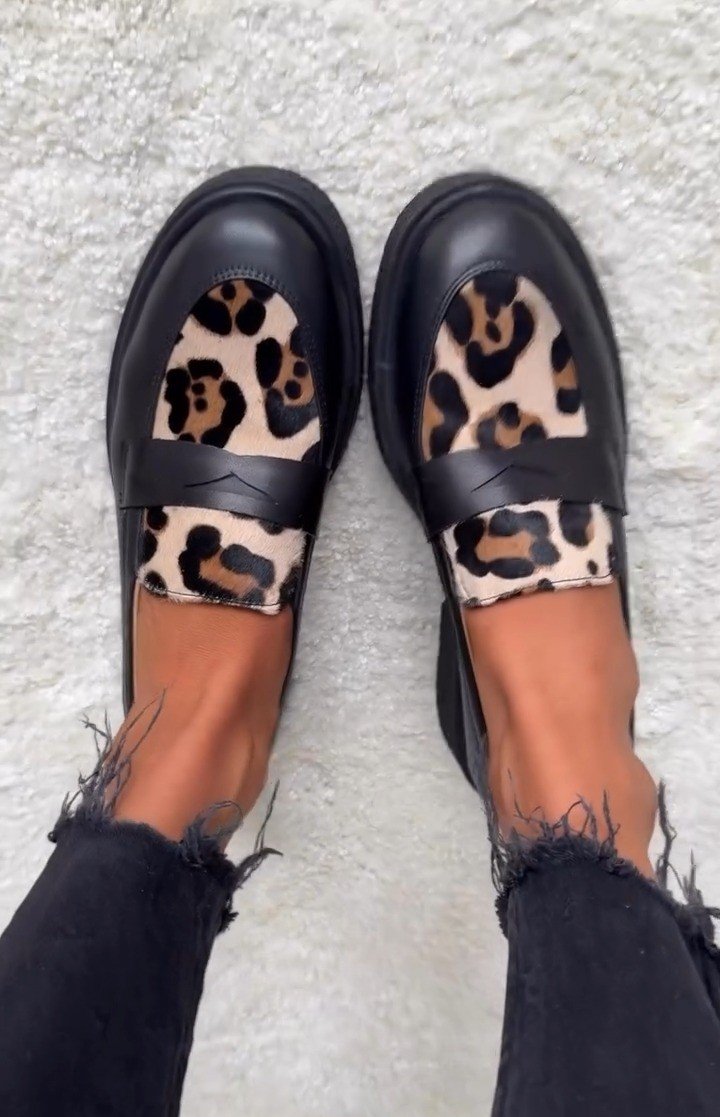 Women's Soft Sole Leopard Print Leather Shoes