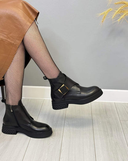 Irregular Buckle Warm Cotton Boots