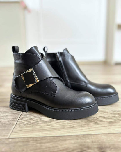 Irregular Buckle Warm Cotton Boots