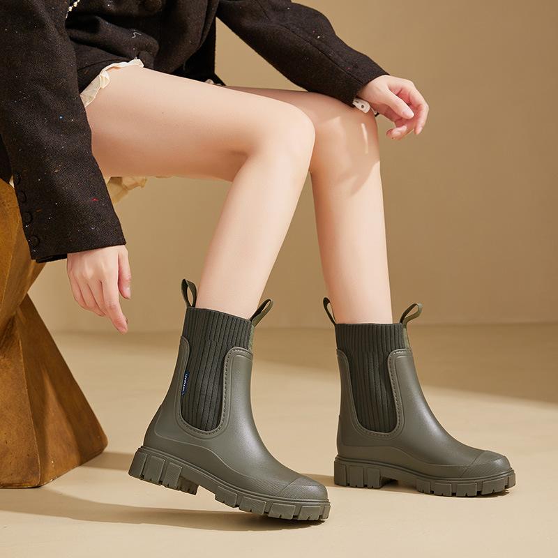 Women's Rain Boots Waterproof Elastic