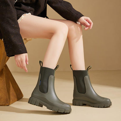 Women's Rain Boots Waterproof Elastic