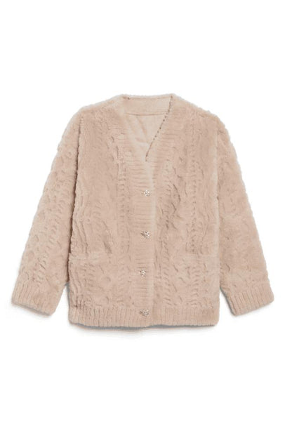 Plush cardigan jacket