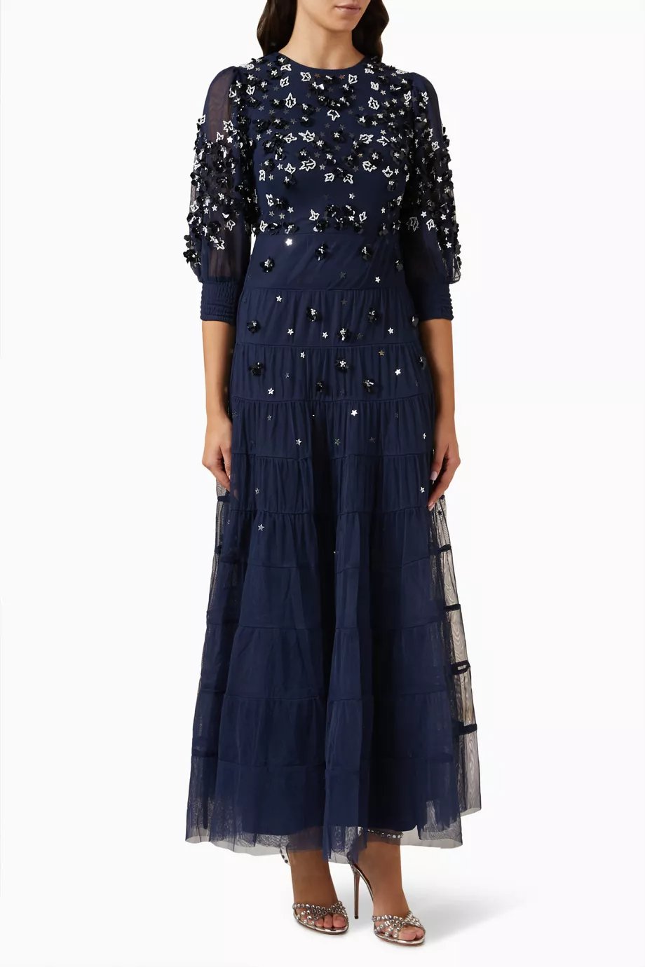 Marissa Embellished Tiered Maxi Dress