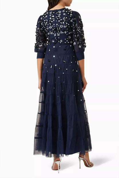 Marissa Embellished Tiered Maxi Dress