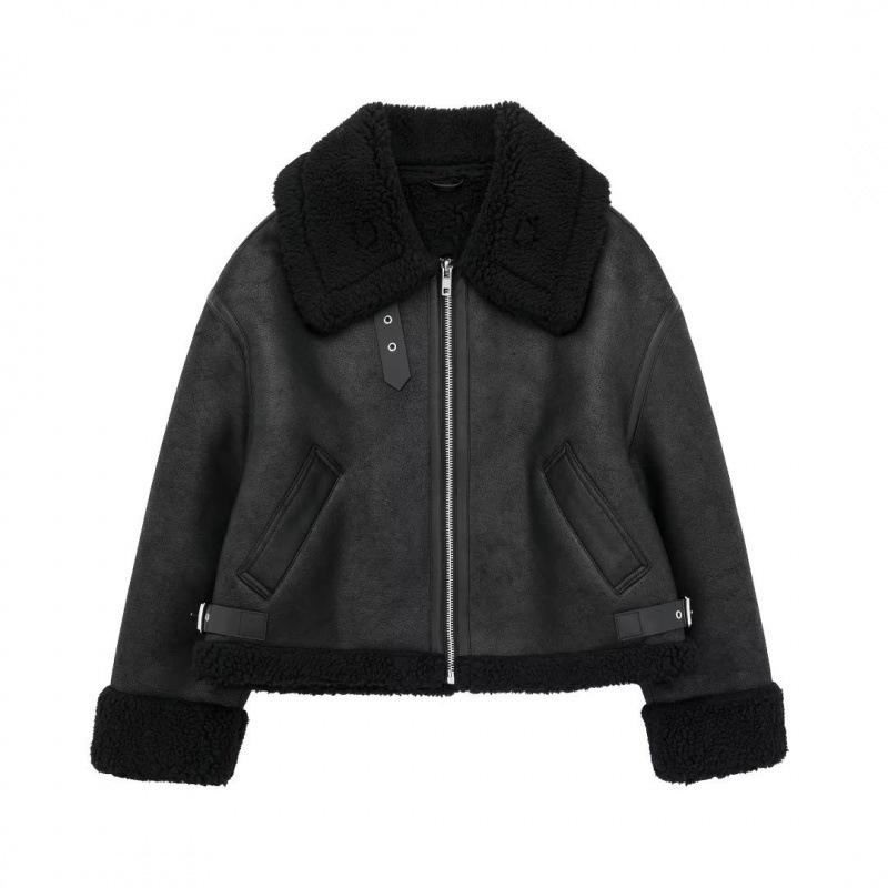 Women's Faux Shearling Leather Jacket