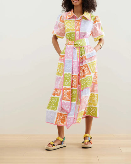 Patchwork colorful dress