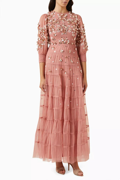 Marissa Embellished Tiered Maxi Dress