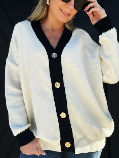 Contrast blk wht cardigan