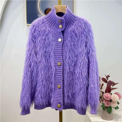 Loose Wooly Knit Jacket