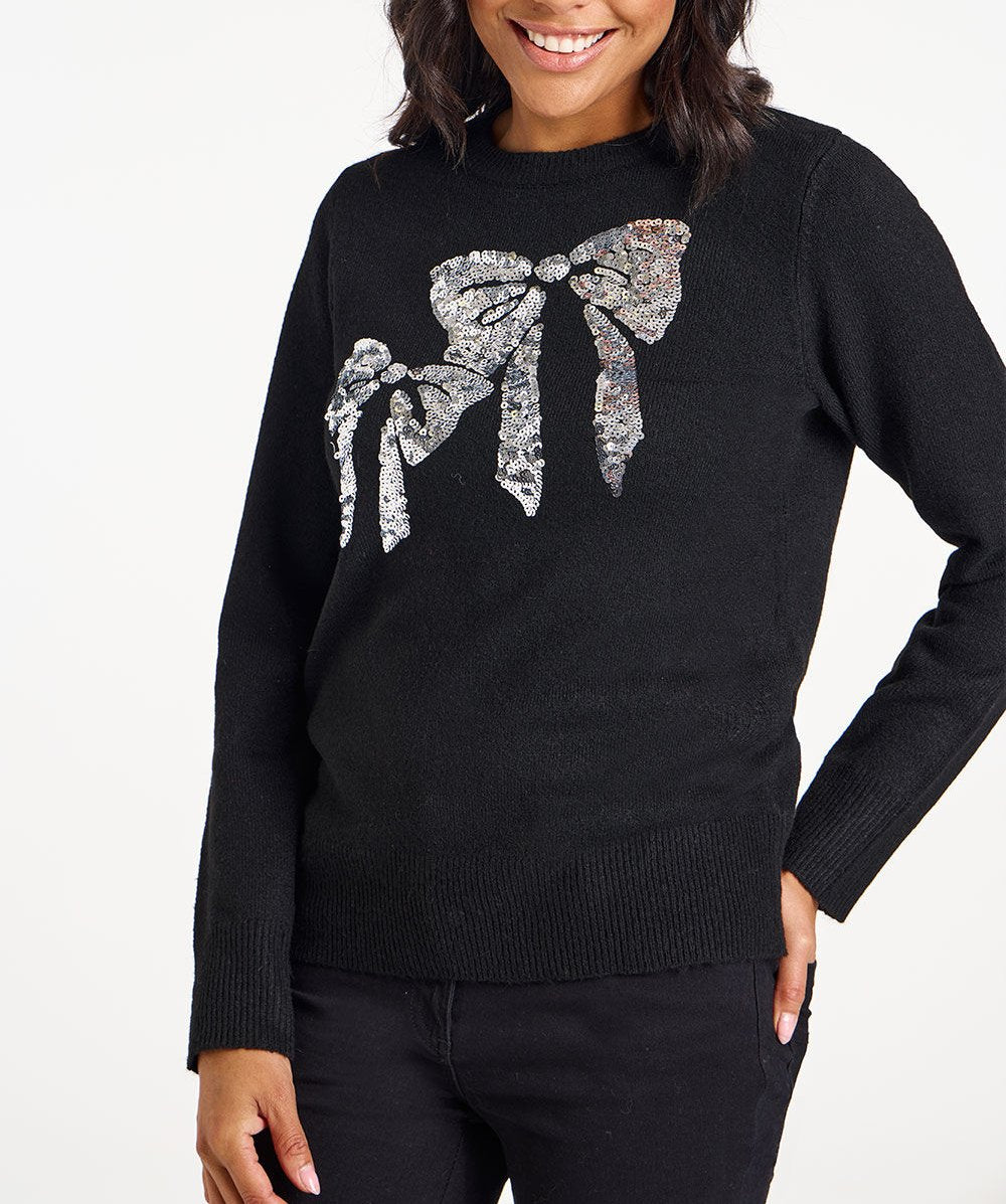 Sequin Bow Jumper