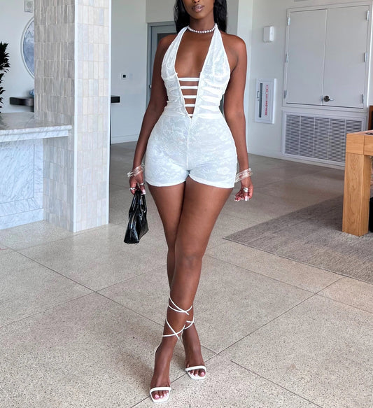 Sexy Hot Girl Lace-Up Slim Jumpsuit