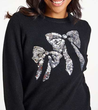 Sequin Bow Jumper