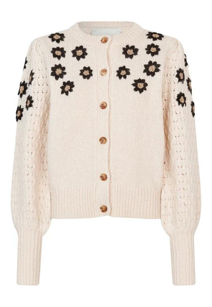 Crew neck floral cardigan