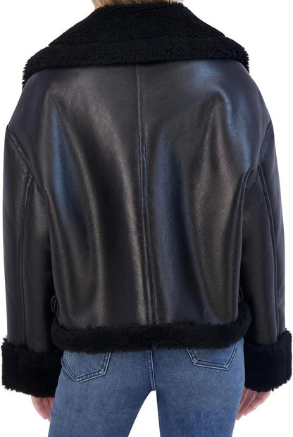 Women's Faux Shearling Leather Jacket