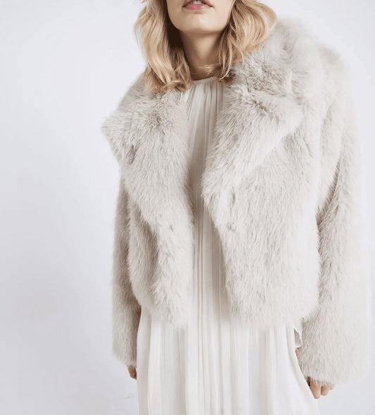 Short Plush Faux Fur Jacket