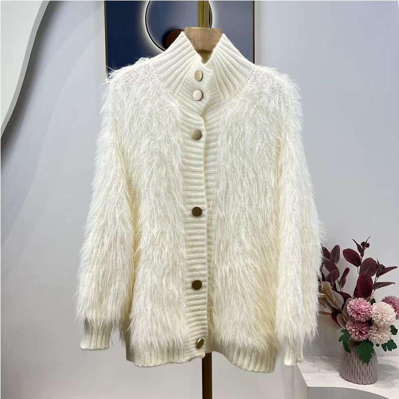 Loose Wooly Knit Jacket