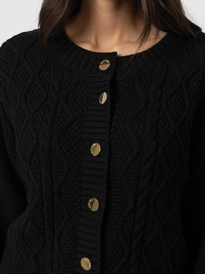 Crew neck cardigan with buttons