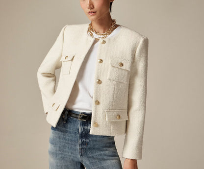 Short Buttoned Wool Jacket