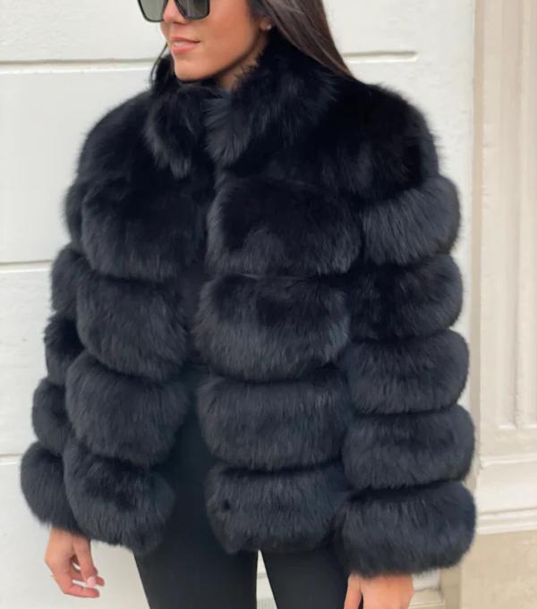 Fashion thickened warm fur coat